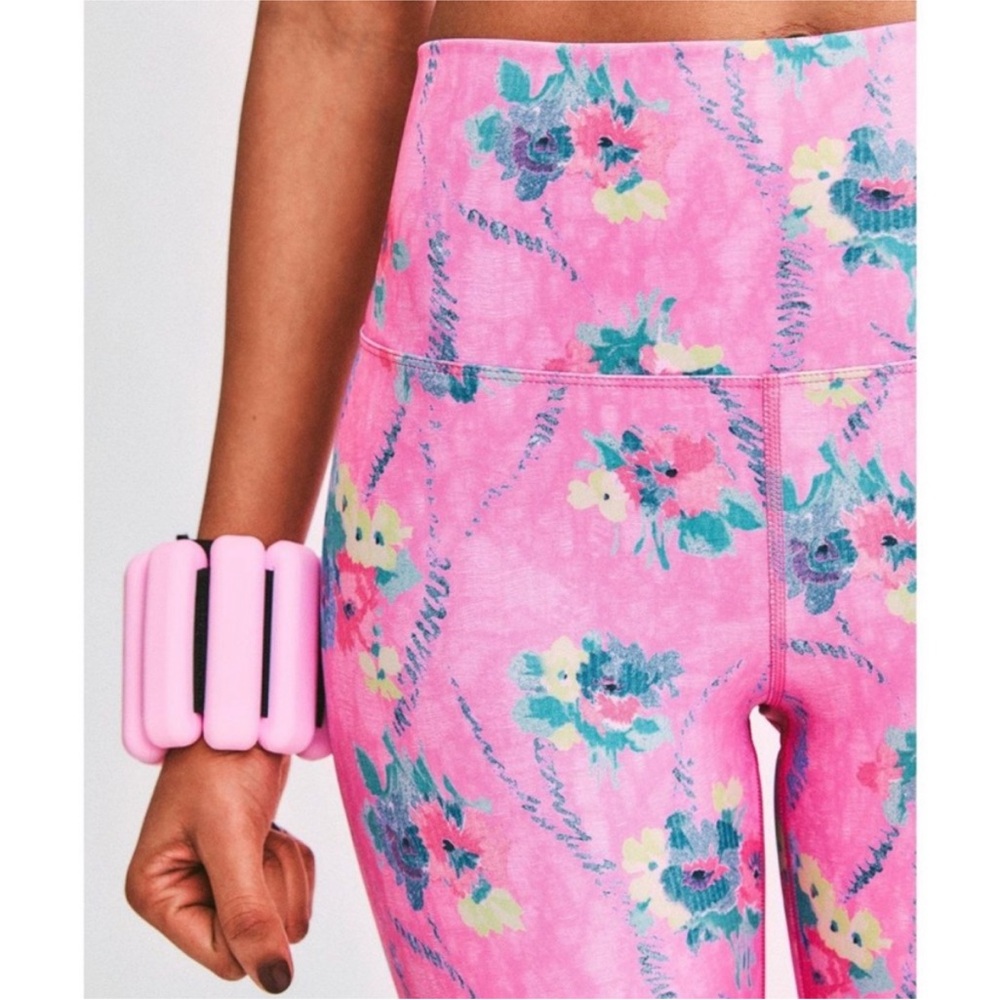 LoveShackFancy x Beach Riot Pink Floral Leggings NWOT